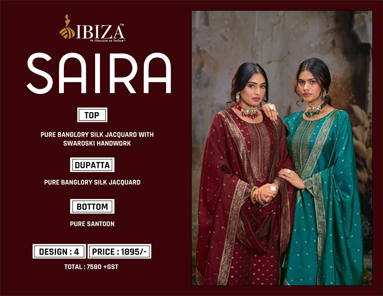 Saira By Ibiza Banglory Silk Designer Salwar Kameez Orders In India